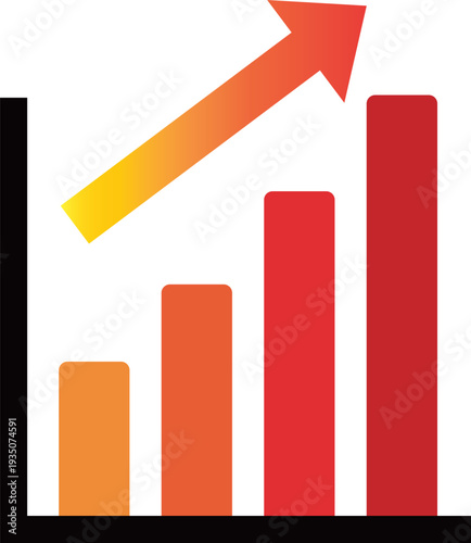 上昇する棒グラフ　アイコン