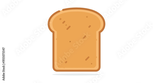 A single slice of golden brown toast with visible bubbles presented as a flat graphic silhouette high quality professional detailed modern elegant