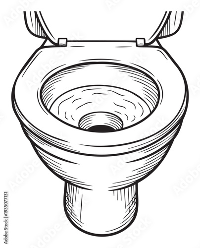 A functional white ceramic toilet bowl with the lid raised, showcasing standard bathroom fixtures for home renovation, plumbing service advertisements, or hygiene awareness campaigns.