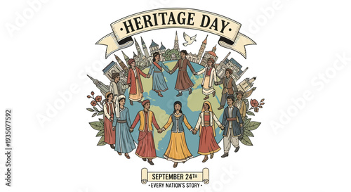 Heritage Day Illustration with Diverse People.