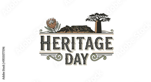 Heritage Day Logo with Cultural Symbols.