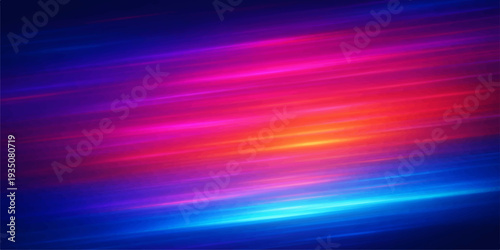 Abstract colorful background with bright rainbow rays and a purple gradient wave creates a dynamic motion blur texture for an artistic wallpaper design