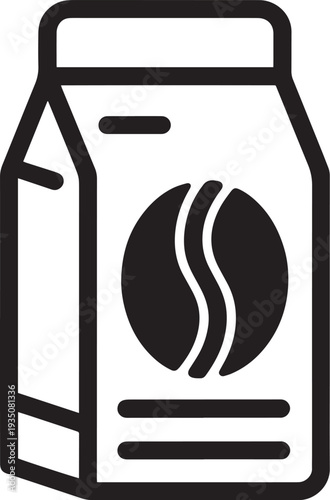 Coffee bean packaged in a box container illustration