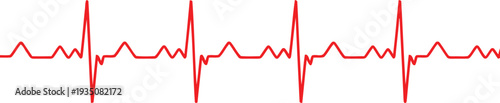 A graphical representation of a heartbeat monitor displaying a cardiac rhythm strip