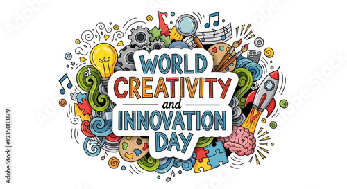 Colorful Creativity and Innovation Day Illustration.