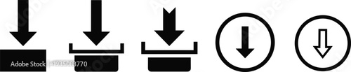 Download arrow icons set file saving symbol interface button vector illustration collection design element