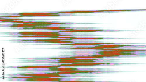 Abstract glitch art vector with colorful horizontal wave bands, gradient transitions, red and orange contrast, and digital artistic design