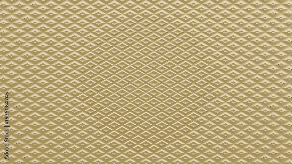Fototapeta premium luxurious golden parametric wall panel featuring an intricate geometric diamond pattern. perfect for modern architectural interiors, premium abstract surface design and elegant 3d textures.