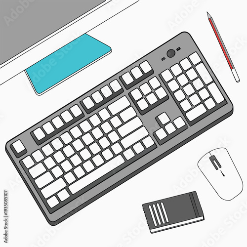 Split keyboard mock up showcasing ergonomic design