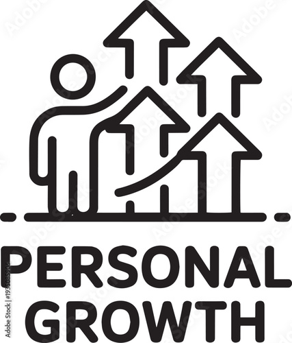 Hand drawn upward arrows symbolizing continuous personal growth and self improvement