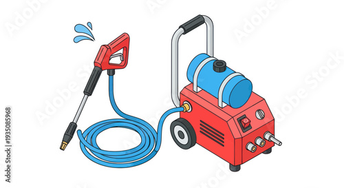 High Pressure Washer Machine with Hose and Spray Gun, Cleaning Equipment