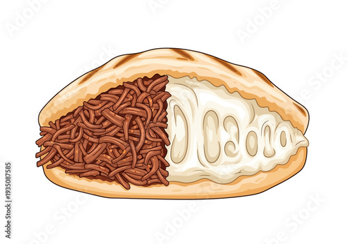 Delicious beef and cheese quesadilla.