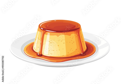 Delicious caramel cream dessert sweet treat.