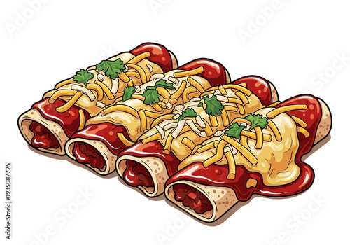 Delicious Burritos with Cheese and Tomatoes.