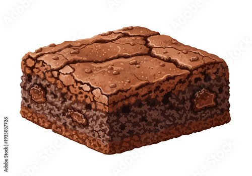 Delicious Chocolate Brownie Dessert Square.