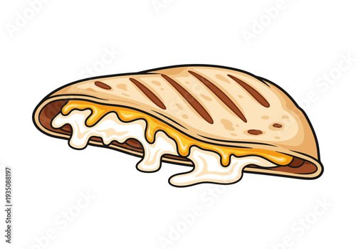 Quesadilla with melted cheese filling.