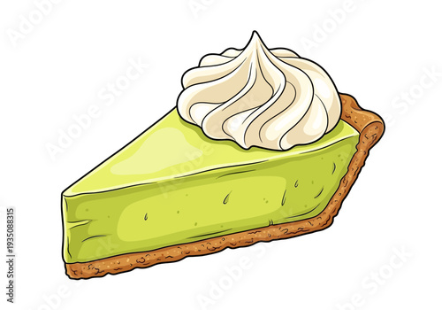 Slice of Key Lime Pie Dessert.