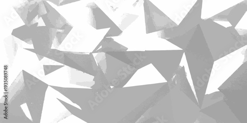 White and gray background texture with triangle layers in an abstract geometric pattern. Gray 3D polygonal technology abstract background.