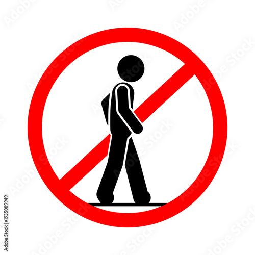 No trespassing warning sign restricted area