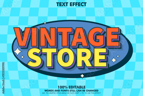 Premium vintage store text effect, editable and customizable for various uses
