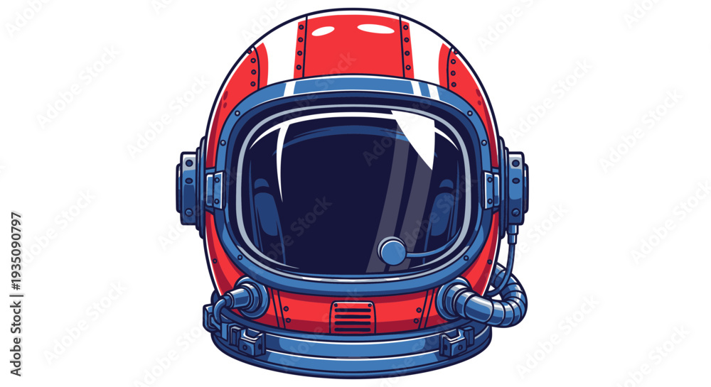 Fototapeta premium Retro Astronaut Helmet, Space Exploration, Sci-Fi Adventure, Vintage Style
