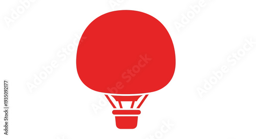 Red Hot Air Balloon Vector Illustration, Travel Concept, Isolated Graphic, Adventure Icon