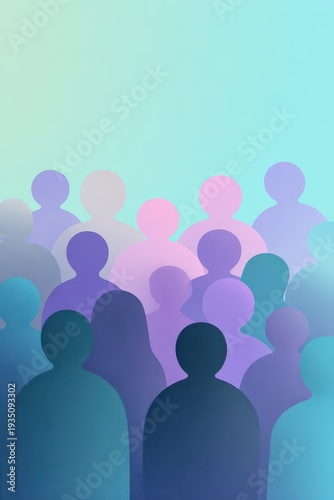Minimalist crowd silhouette representing viewers for video platforms