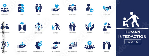 Human interaction icon collection. featuring teamwork, collaboration, handshake, agreement, partner, peace, sharing, social, support, and friendship icon collection. 