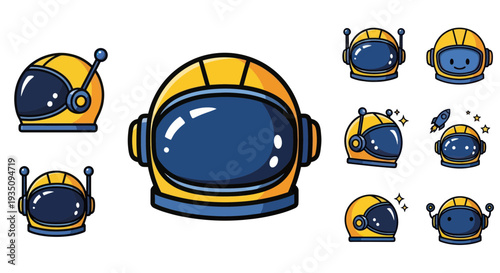 Cute Astronaut Helmets Collection - Space Exploration Fun
