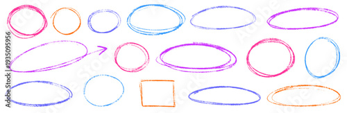 Fresh line in crayon and chalk, highlight and scribble create mood, underline, pen, circle, doodle, text and arrow shine with crayon and highlight, chalk and scribble.