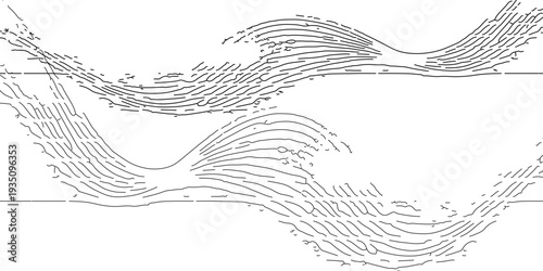 abstract wavy lines thick thin vector illustration eps