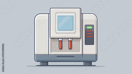 Medical blood analyzer machine with test tubes