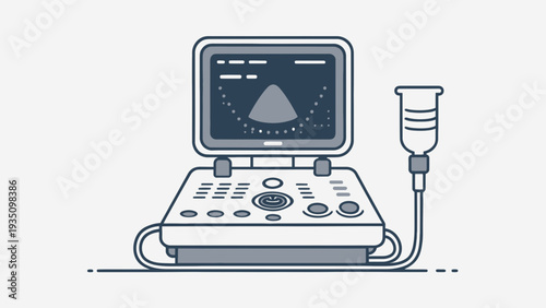 Medical Ultrasound Machine Illustration