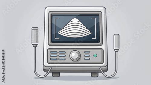 Medical Ultrasound Machine with Displayed Image
