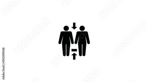 Weight Loss and Gain Comparison Icon Vector Graphic. Before and After Body Transformation Symbol for Health, Diet, and Fitness Progress.