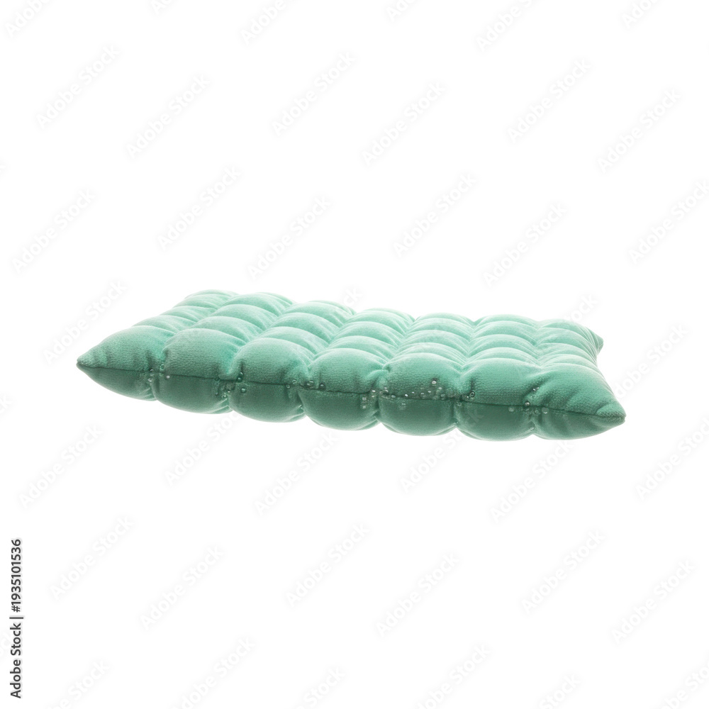 Fototapeta premium Puffy Quilted Turquoise Cushion with Small Details