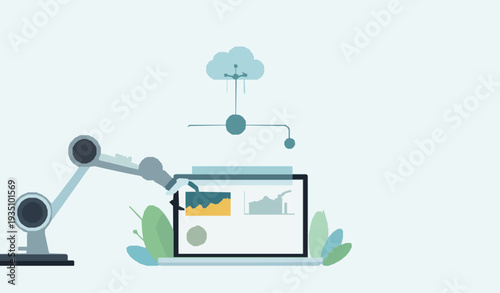 Artificial Intelligence Automation Business Workflow Concept Illustration