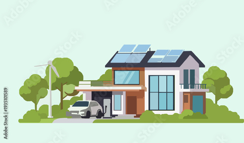 Smart Home Renewable Energy and Electric Vehicle Charging Concept