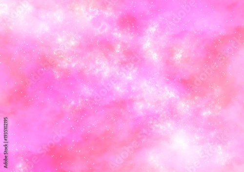 ピンクのキラキラした美しい宇宙空間