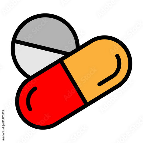 Pills Vector Filled Icon Design