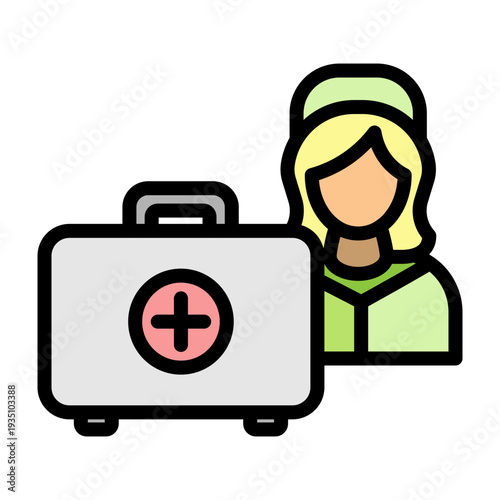 Rescue Nurse Vector Filled Icon Design