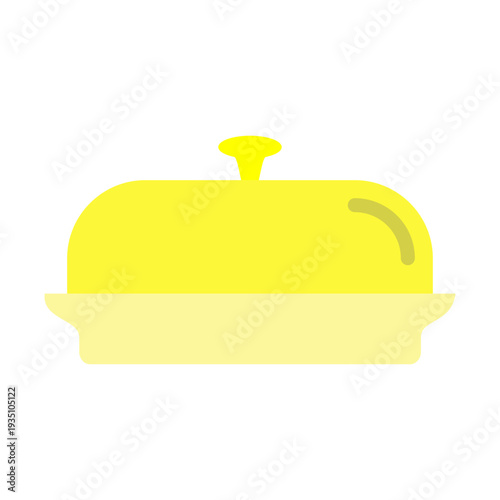 Butter Dish Vector Flat Icon Design