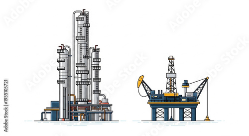 Oil Refinery and Offshore Platform.
