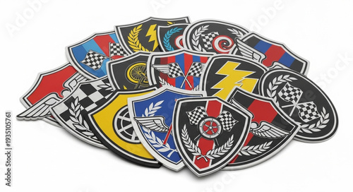 Collection of various colorful embroidered patches with diverse designs and shapes.