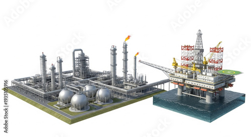 Oil Refinery and Offshore Platform Model.