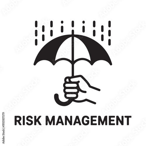 Hand Holding Umbrella Protecting From Rain Symbolizing Risk Management