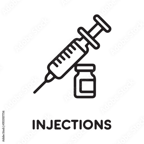 Medical Syringe and Vial Icon for Injection Illustration Healthcare and Treatment Concept