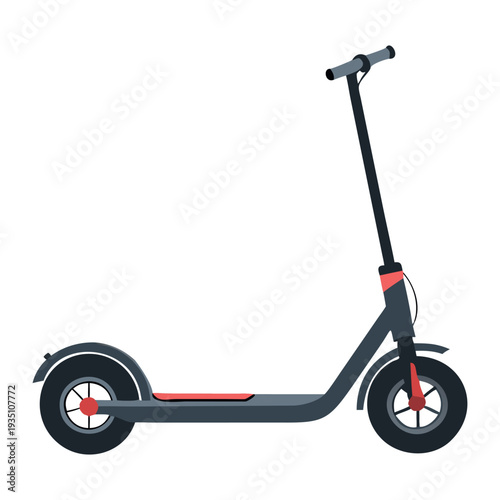 Red kids scooter isolated on white background fun toy vehicle illustration