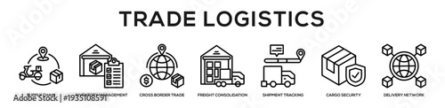 Trade Logistics web banner icon illustration concept