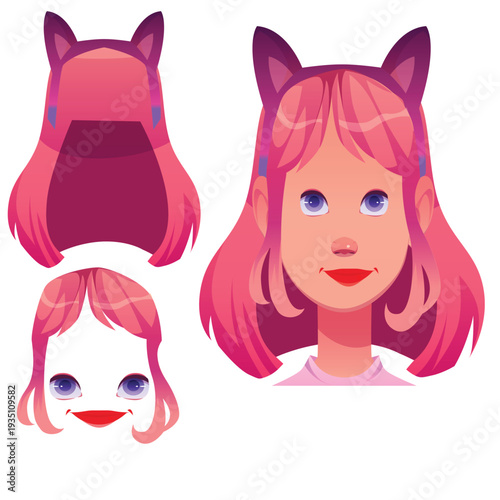  vector graphic kit used to create cartoon avatars.